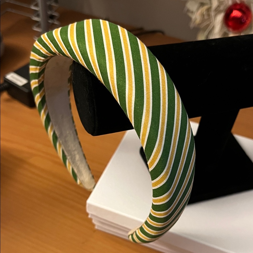 Green and Yellow Striped Headband
